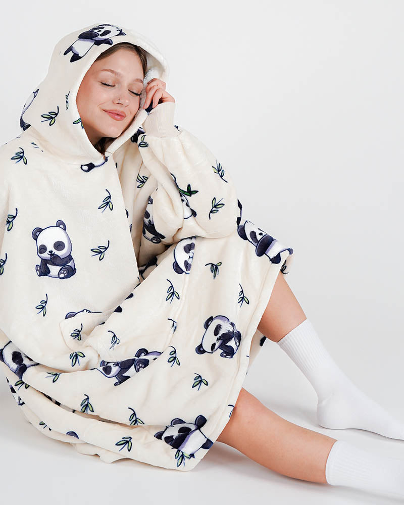 ciepła kocobluza bluza koc Bloozie panda pandy