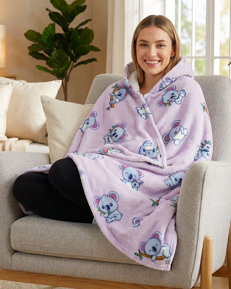 Bloozie Koc z kapturem Sherpa - Koala