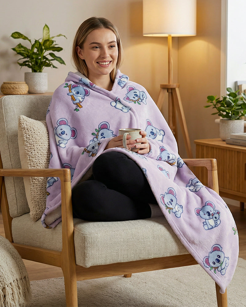 Bloozie Koc z kapturem Sherpa - Koala