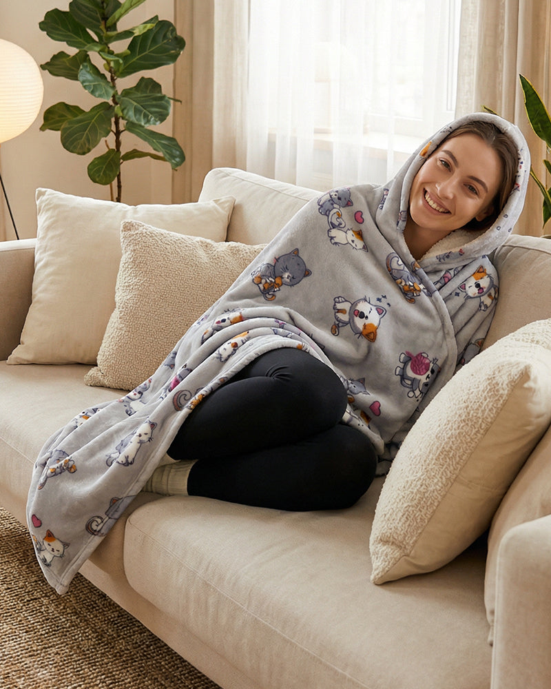 Bloozie Koc z kapturem Sherpa - KOT